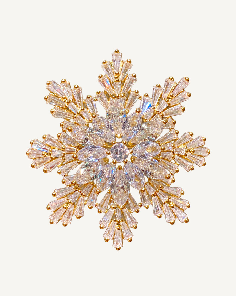 Halla Crystal Snowflake Brooch