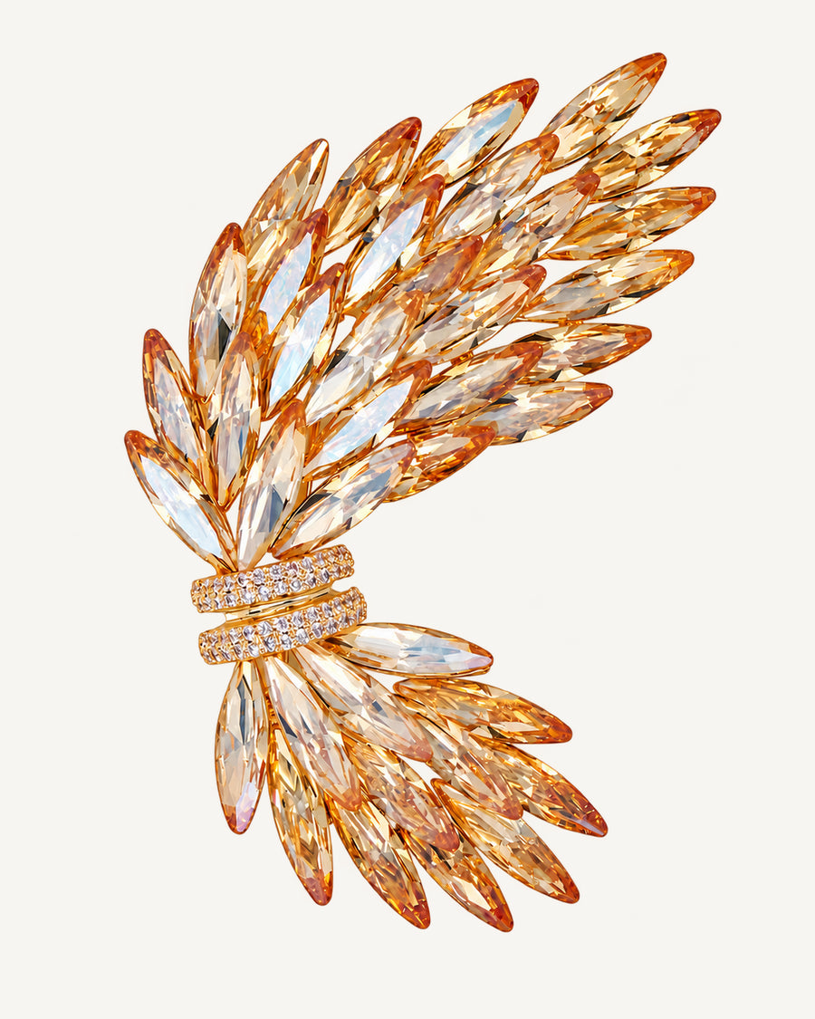 Aurelia Wing Crystal Brooch