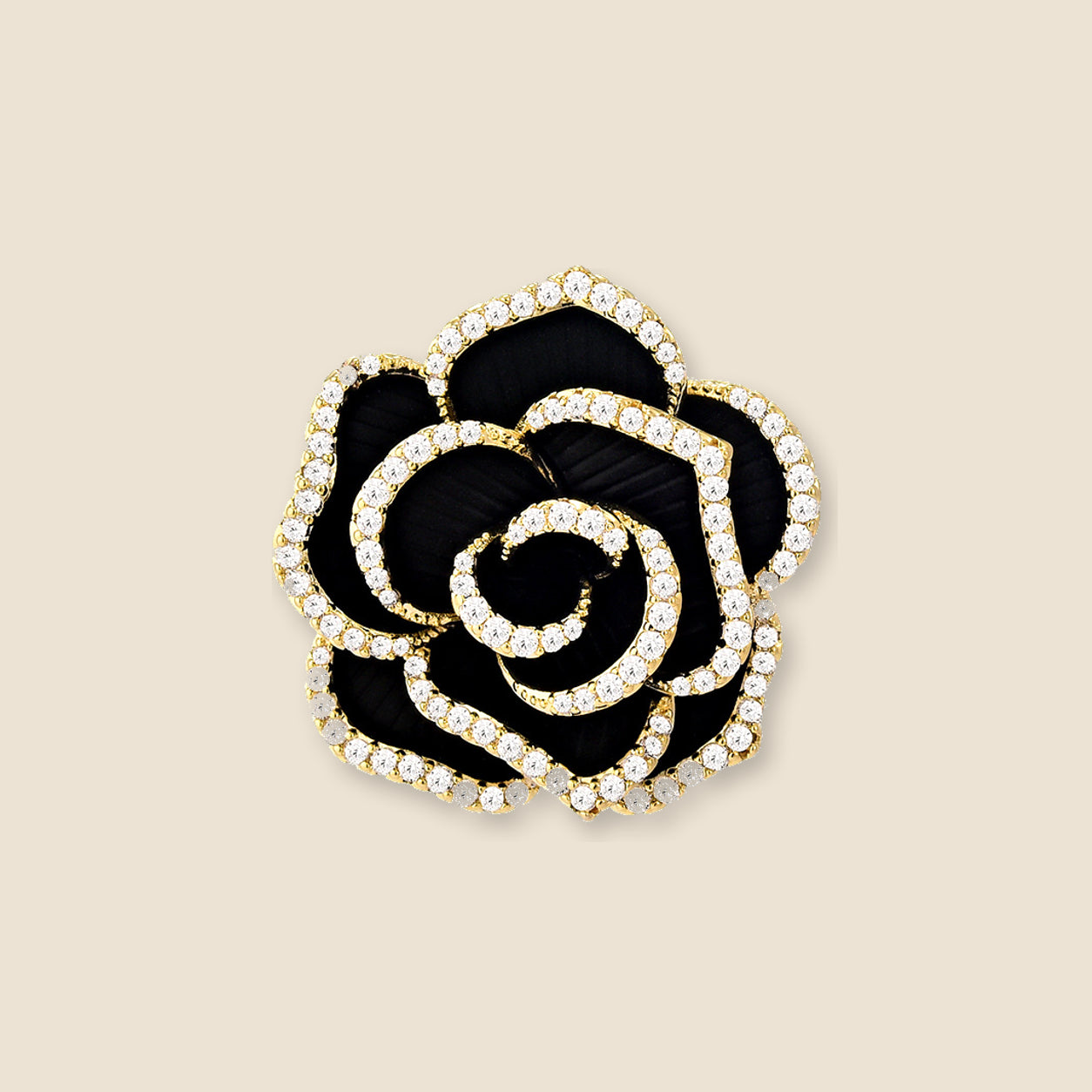 Noir Camellia Brooch