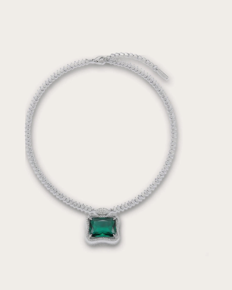 Ruutu Emerald-Green Pendant Necklace
