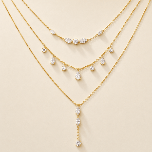 Aurelia Gold Layered Crystal Necklace Set