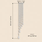 Kajo Crystal Cascade Brooch size guide showing its 22.2 centimetre length