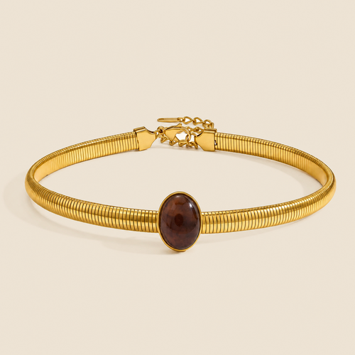Cira Amber Collar Necklace studio view
