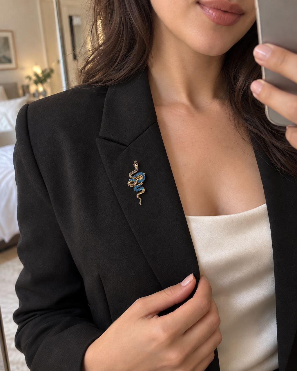 Sisu Color-Inlay Snake Brooch
