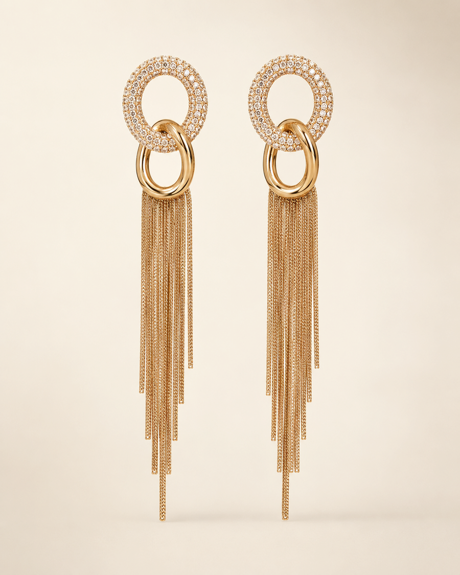 Hohto Pavé Tassel Earrings
