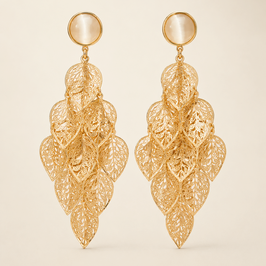 Lehti Gold Leaf Earrings