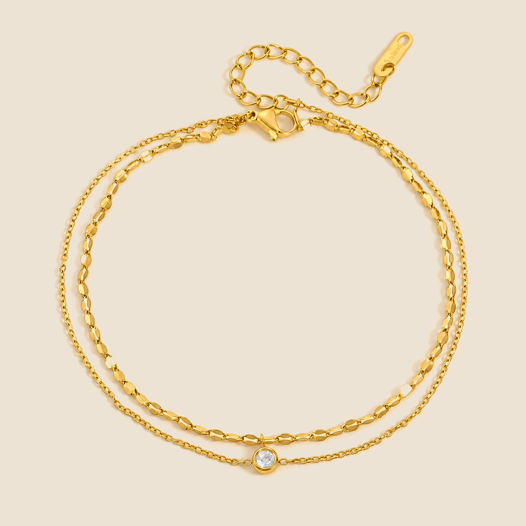 Selene Orbit Zircon Anklet front view
