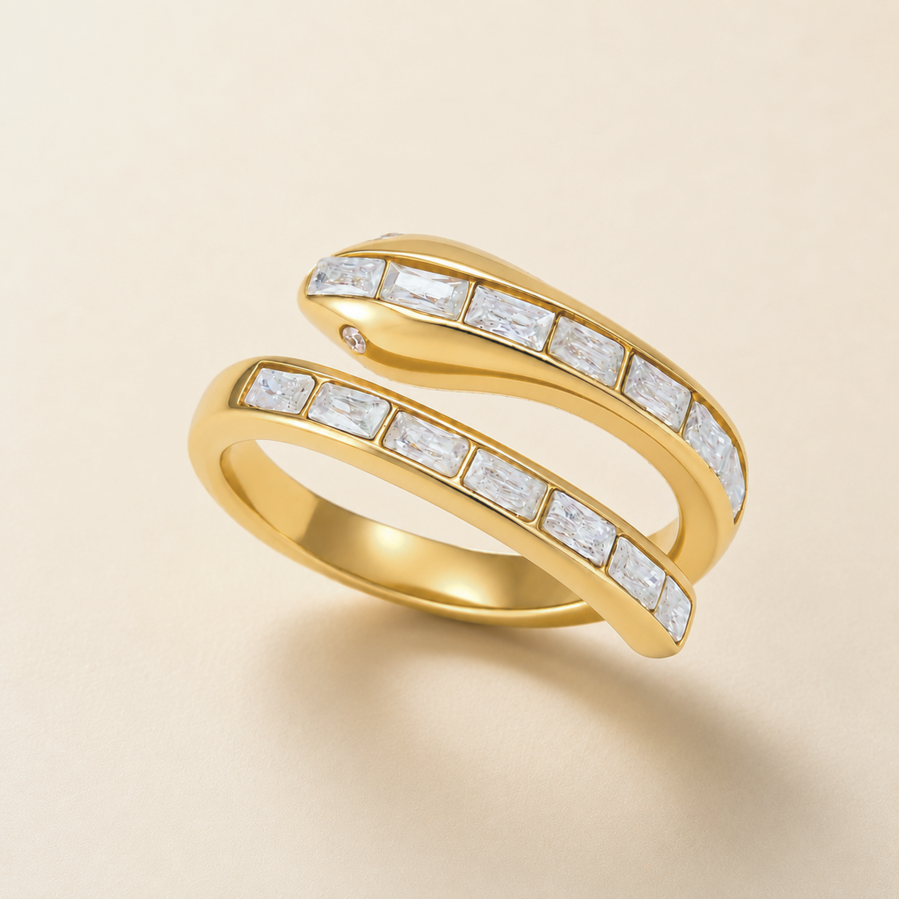 Serra Crystal Coil Ring