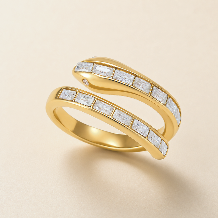 Serra Crystal Coil Ring