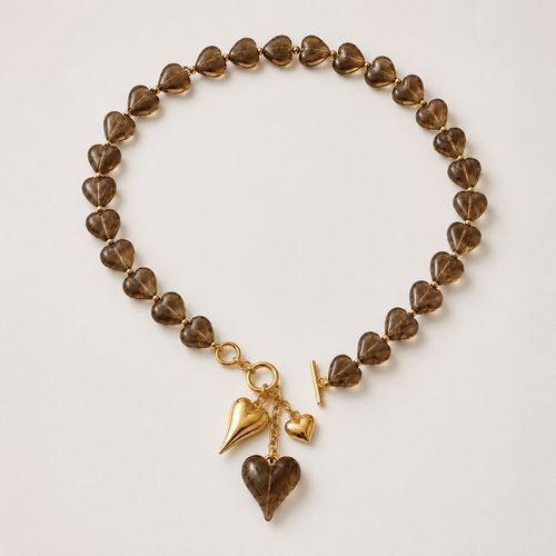 Maren Gold Heart Toggle Necklace