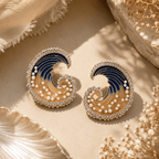 Marea Crystal Wave Stud Earrings