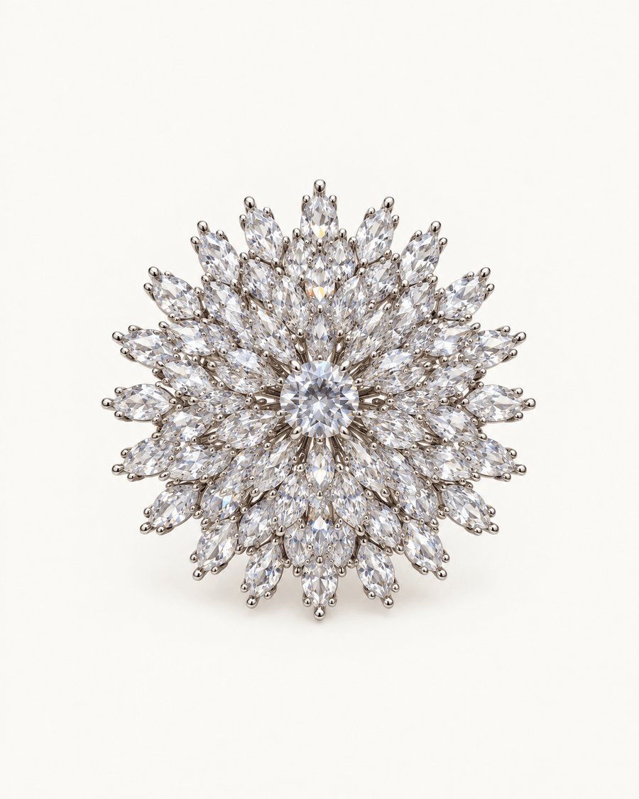 Lumi Layered Zircon Snowflake Brooch