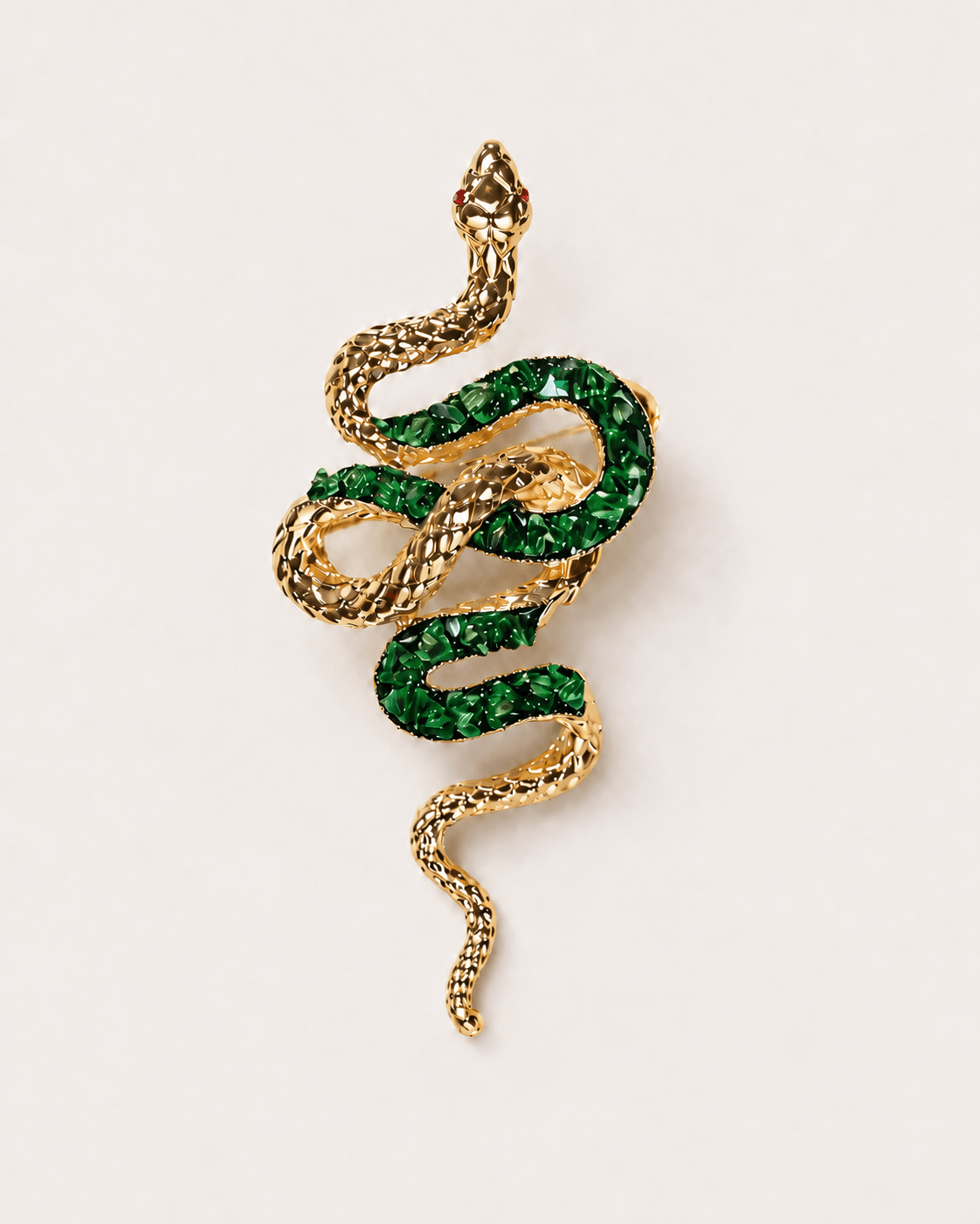 Sisu Color-Inlay Snake Brooch