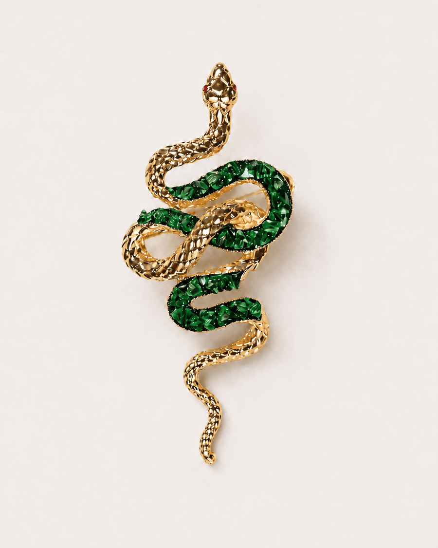 Sisu Color-Inlay Snake Brooch