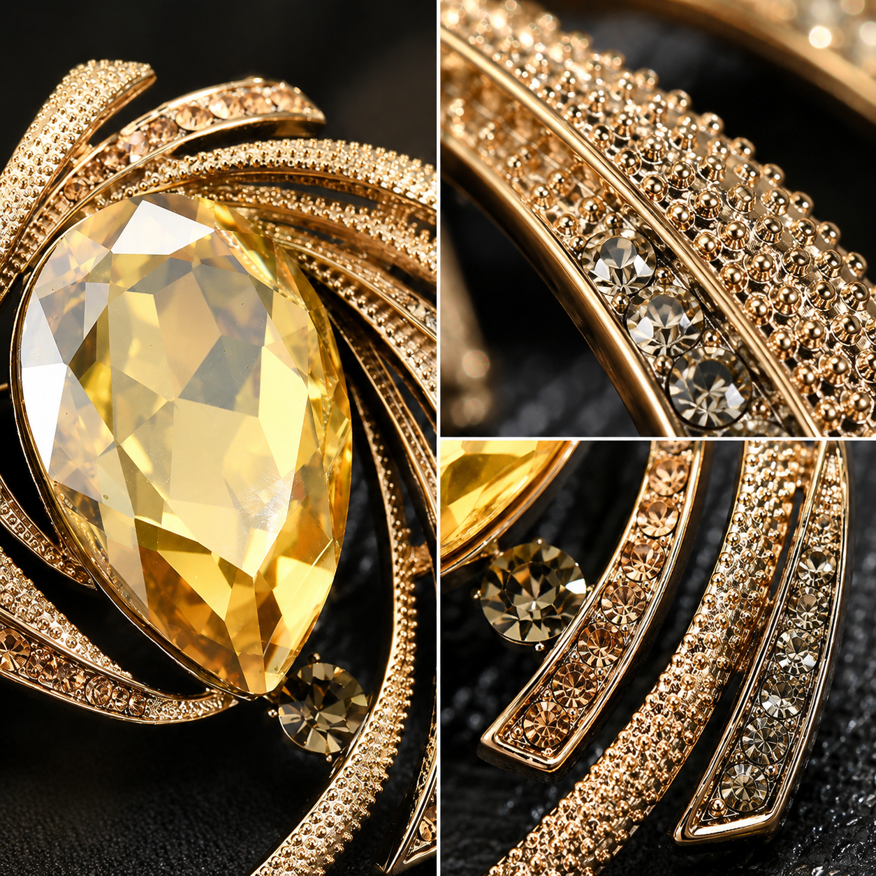 Astra Orbit Crystal Brooch crystal detail