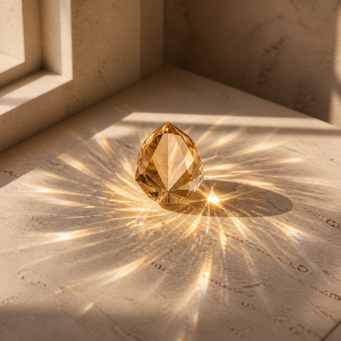 Light through cut glass