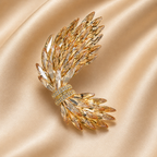 Aurelia Wing Crystal Brooch on satin