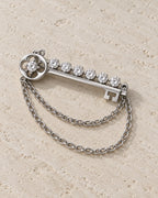 Avain Key Double Chain Brooch in silver-tone finish — second product display
