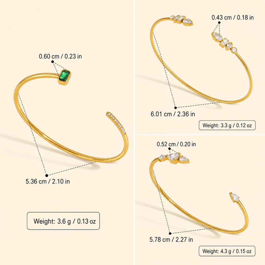 Elara Orbit Crystal Bangle dimensions
