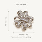 Elva size guide: approximately 1.73 by 1.65 inches (4.4 by 4.2 cm), net weight 26.5 grams