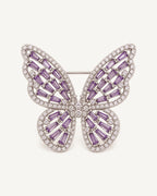 Enni butterfly brooch in Silver & Purple.