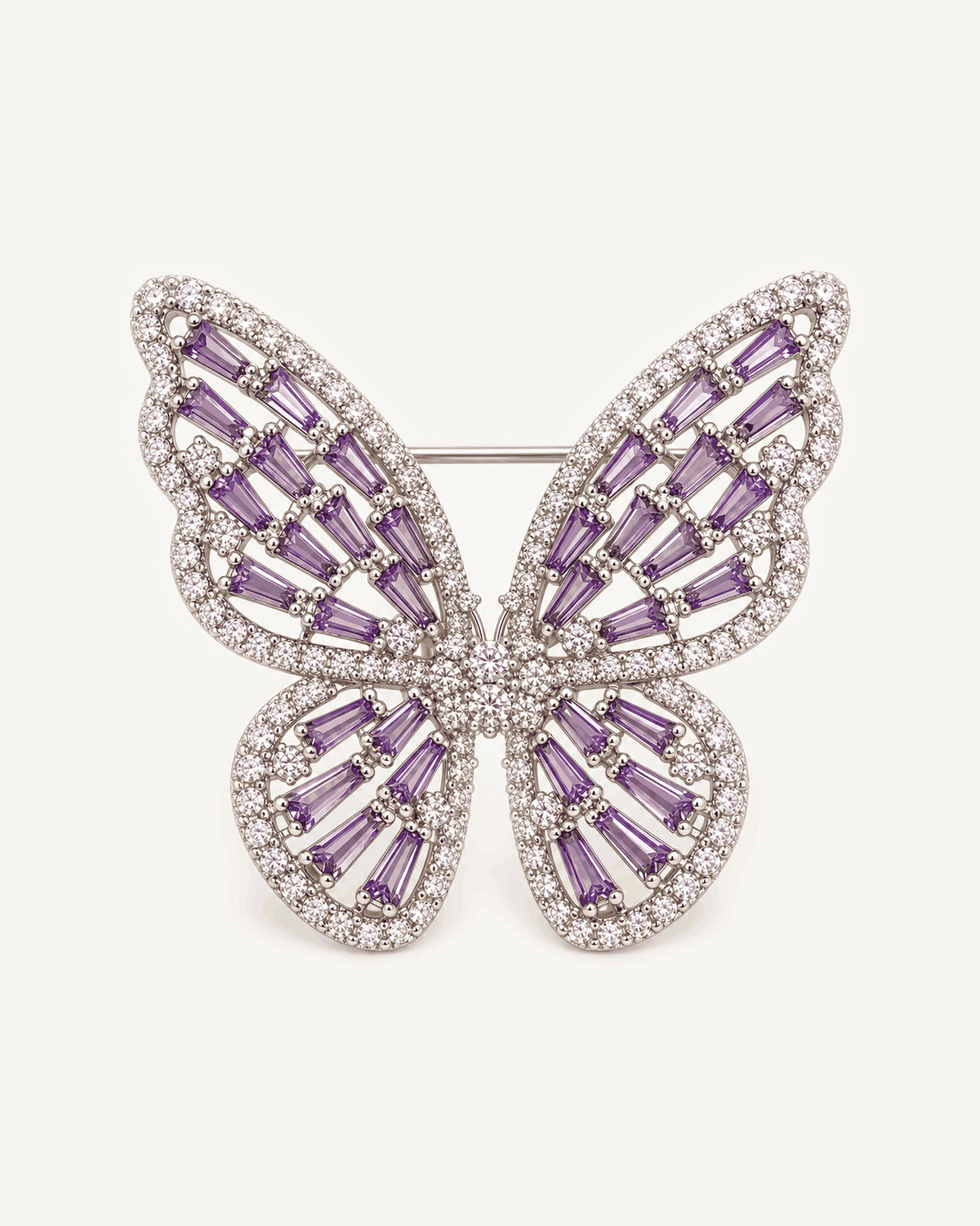 Enni butterfly brooch in Silver & Purple.