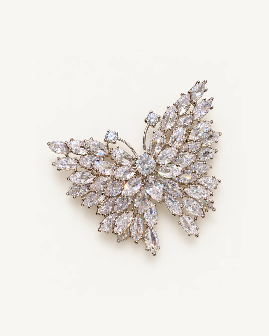 Eveli Marquise Crystal Butterfly Brooch