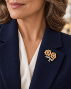 Helia Double Sunflower Brooch