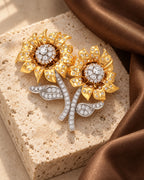 Helia Double Sunflower Brooch — product still life