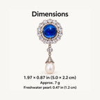 Inari dimensions: approximately 1.97 by 0.87 inches (5.0 by 2.2 cm), 7 grams; freshwater pearl approximately 0.47 inches (1.2 cm).