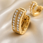 Kide Crystal Huggie Earrings crystal detail