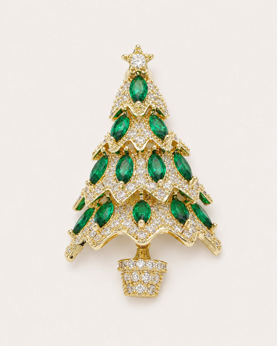 Kuusi Jeweled Christmas Tree Brooch
