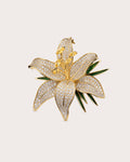 Lilja Stone-Set Lily Brooch — front product view