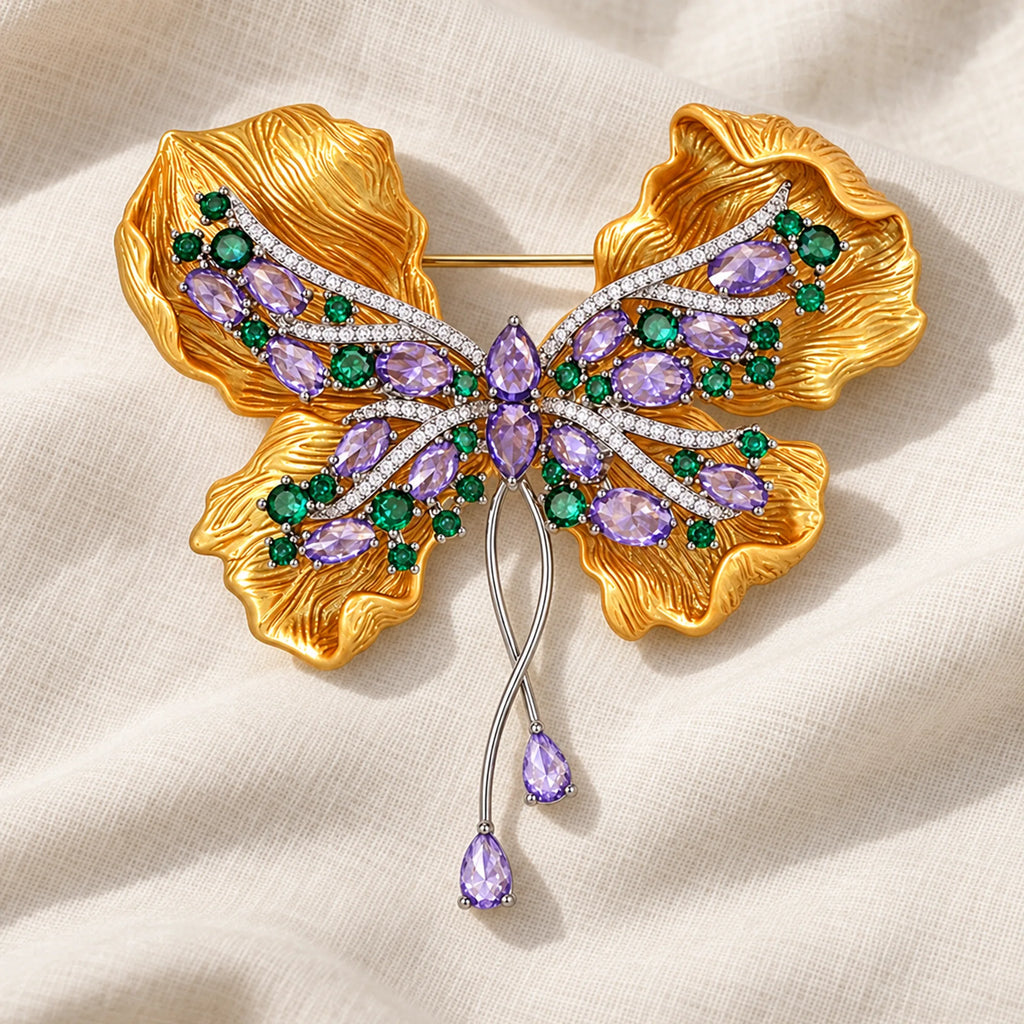 Liora Sculpted Butterfly Drop Brooch — original product still life