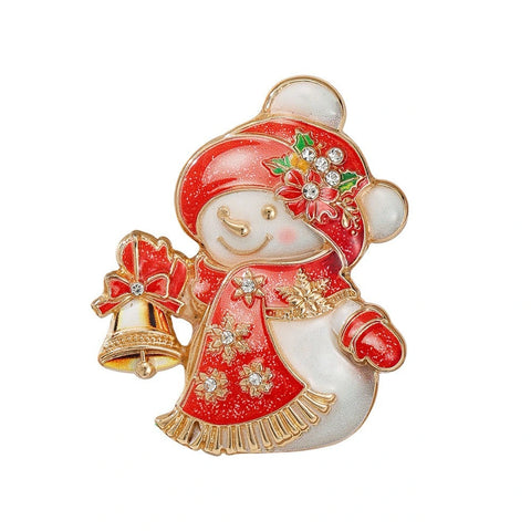 Bell Snowman brooch
