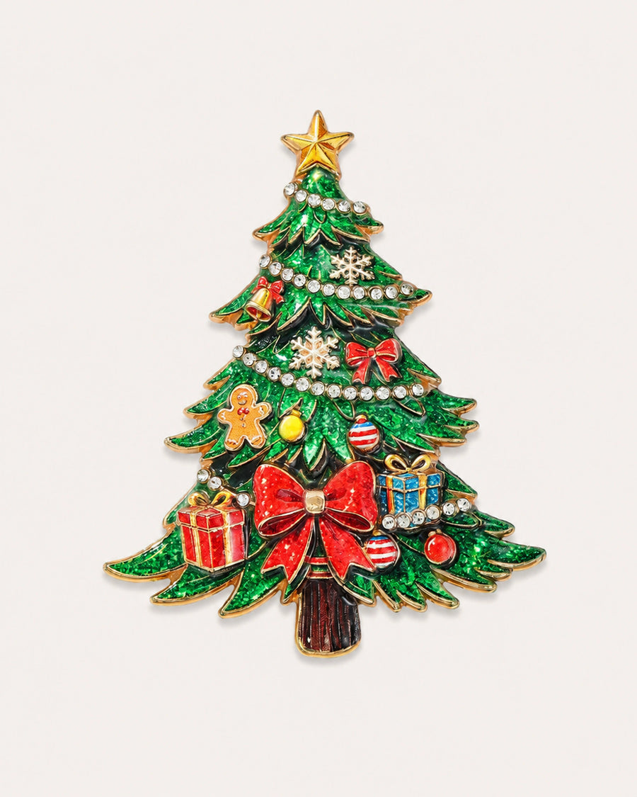 Christmas Fir Christmas brooch, front view