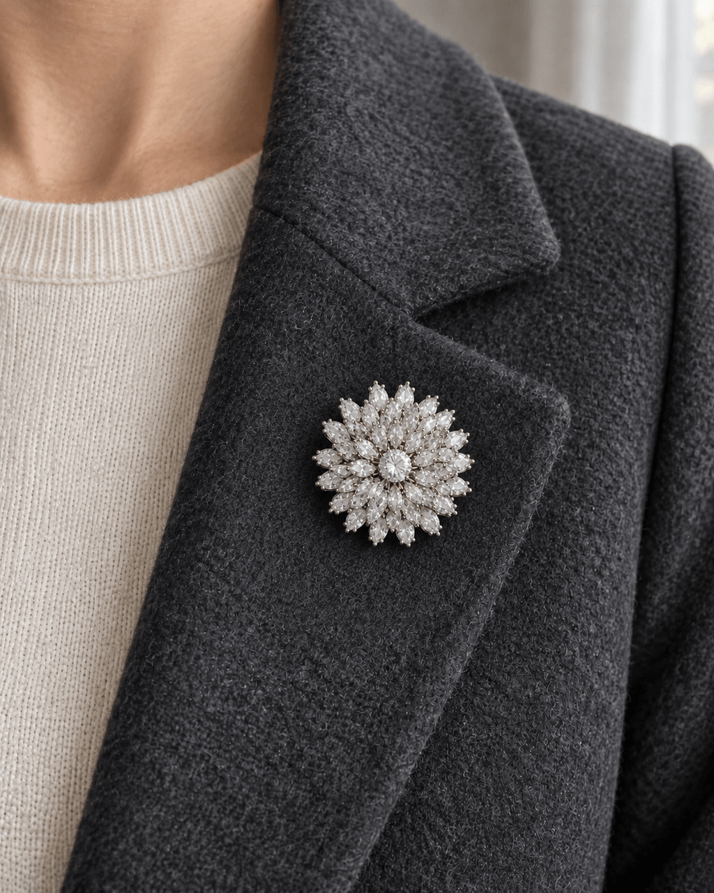 Lumi Layered Zircon Snowflake Brooch