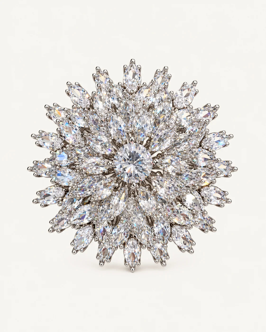 Lumi Layered Zircon Snowflake Brooch