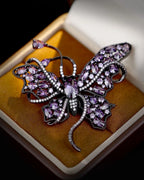 Nemi Smoky Purple Butterfly Brooch