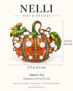 Nelli Pearl-Style Pumpkin Brooch size and weight guide
