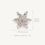 Nive K9 Crystal Rotating Snowflake Brooch overall size: Approx. 1.57 × 1.57 in (4 × 4 cm); approximately 13 grams.