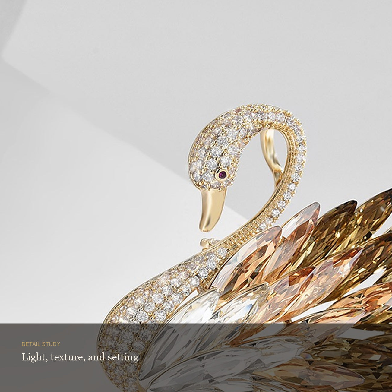 Feathered crystal surface
