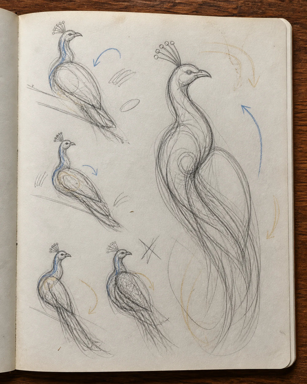 Neck, crest and trailing line