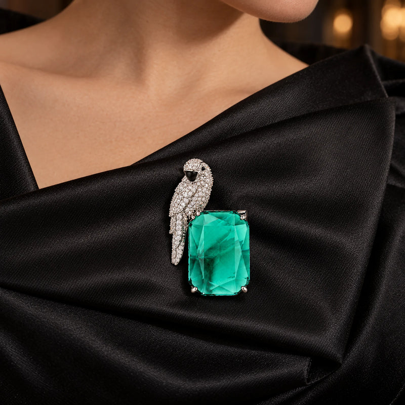 Pippa Faceted Parrot Brooch — for evening wear
