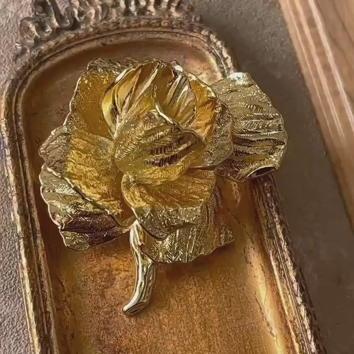 Rosana Sculpted Rose Brooch — square product film