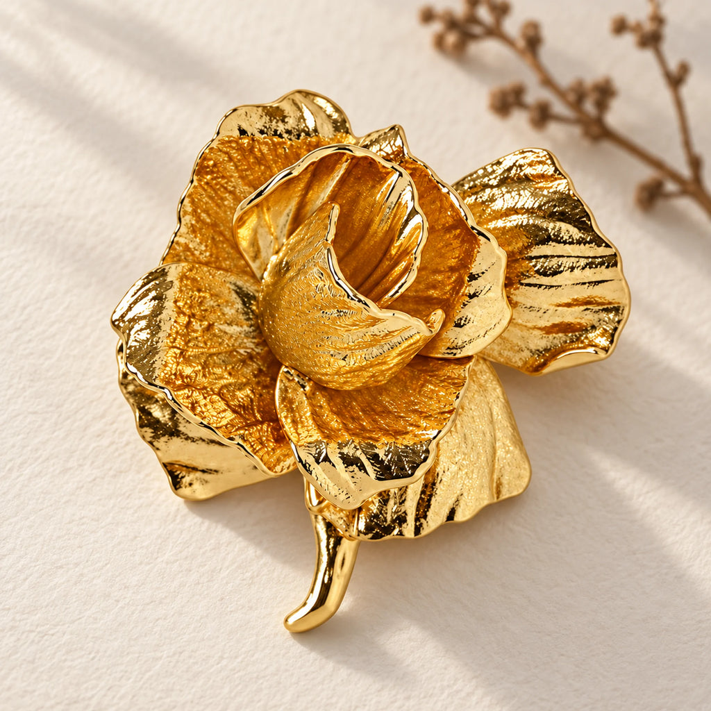 Rosana Sculpted Rose Brooch — original product still life