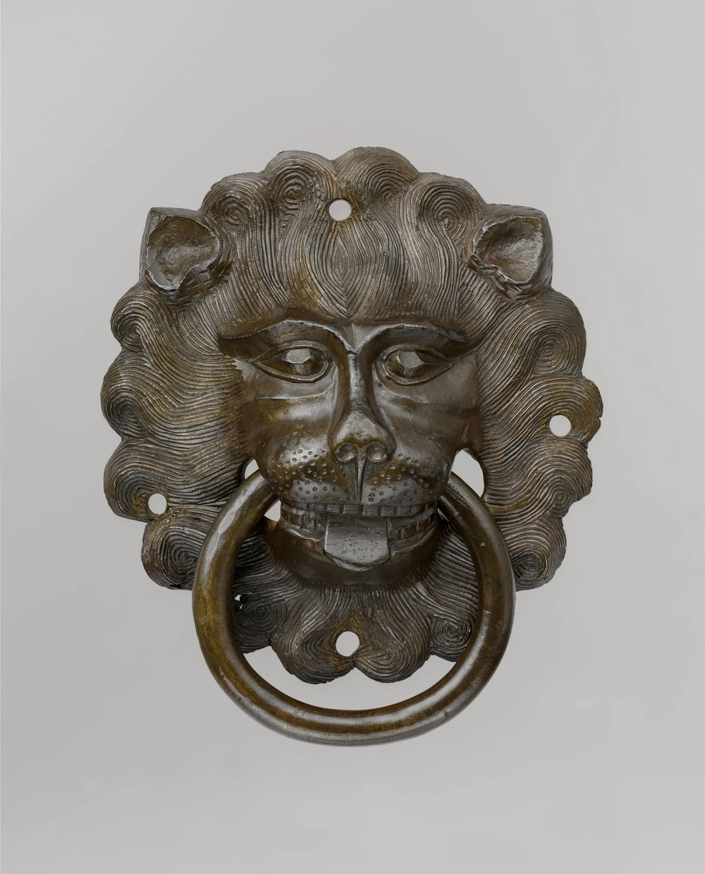 A lion in metal relief