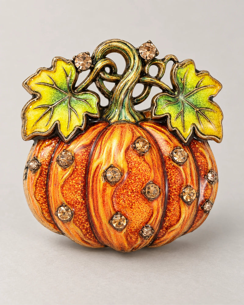 The Orange version shows patterned ribs, champagne-colored crystal accents and open tendrils.