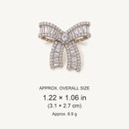 Salla Baguette Zircon Bow Brooch overall size: Approx. 1.22 × 1.06 in (3.1 × 2.7 cm); approximately 8.9 grams.