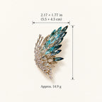 Siiri Marquise Fan Butterfly Brooch size: approximately 2.17 by 1.77 inches (5.5 by 4.5 centimetres), 14.9 grams.
